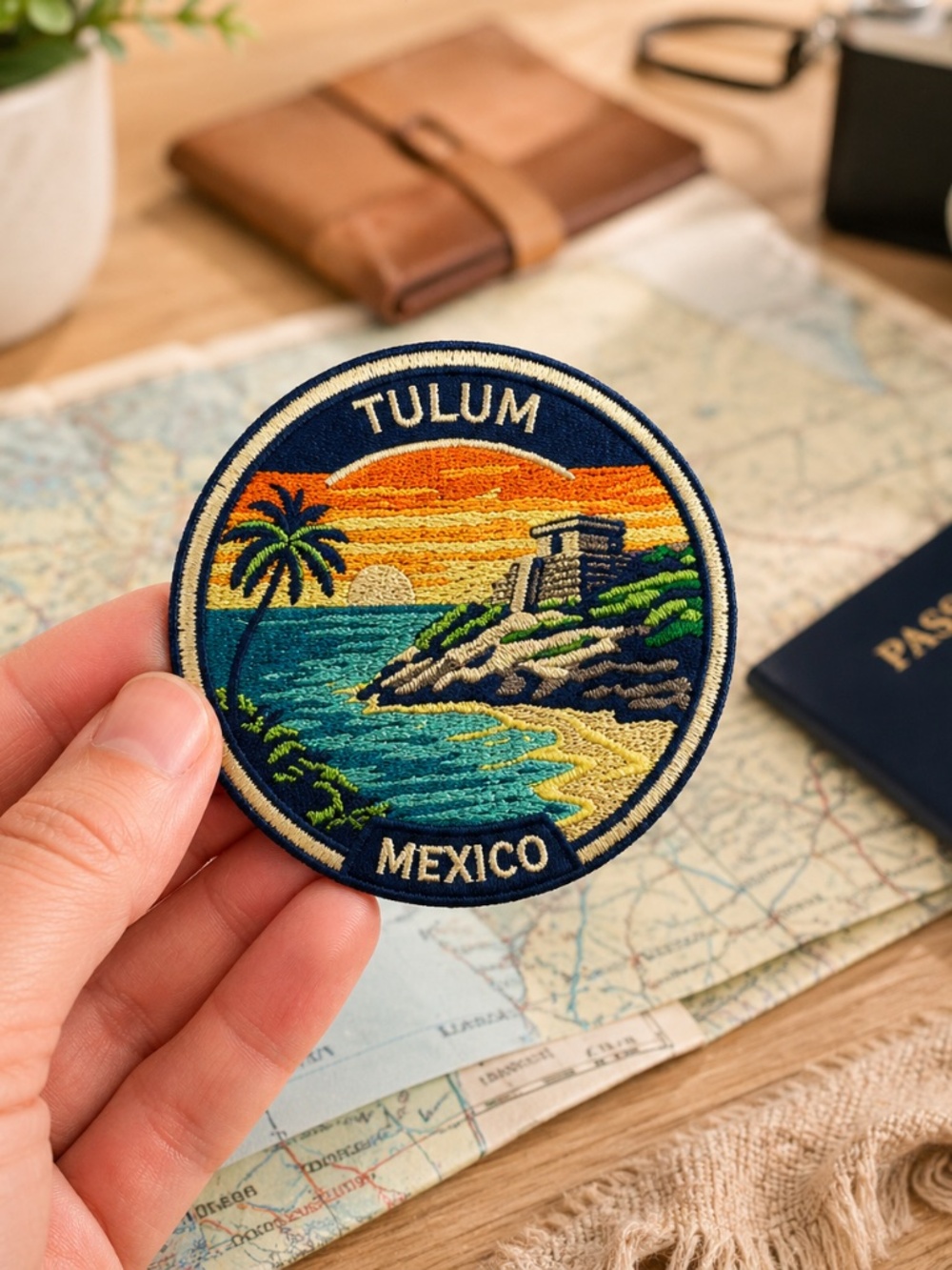 Tulum Mexico Patch 3” Iron On Embroidered Tulum Parche Travel Souvenir